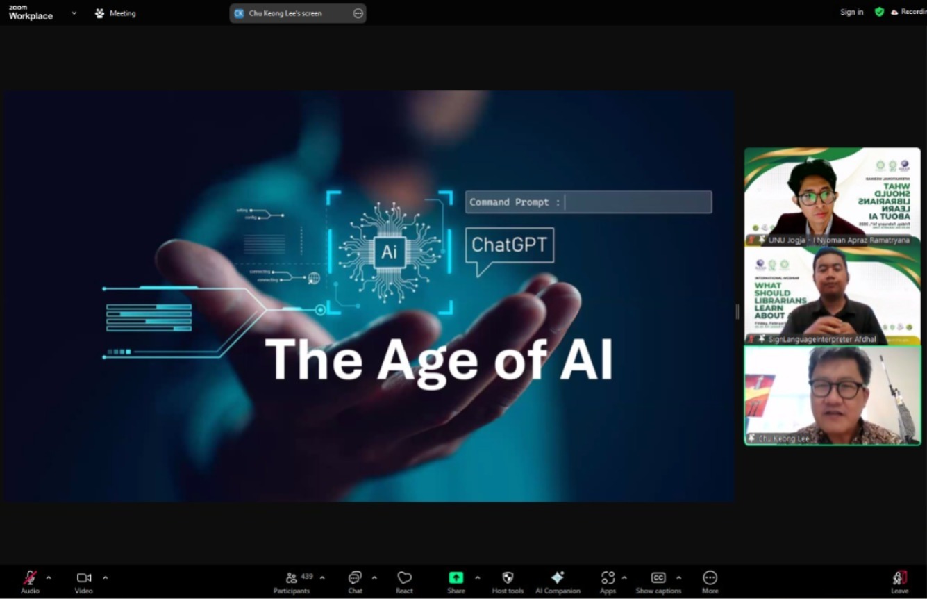 Bahas AI, Ratusan Pustakawan dari Berbagai Negara Asia Ikuti Webinar Internasional Perpustakaan UNU Jogja